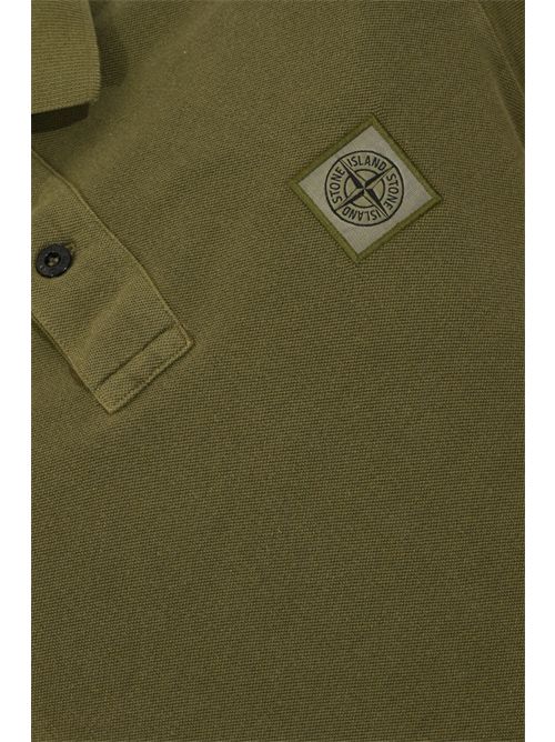 Polo 22002SC in piqué di cotone organico Military green STONE ISLAND | 22002SCS0067V005G